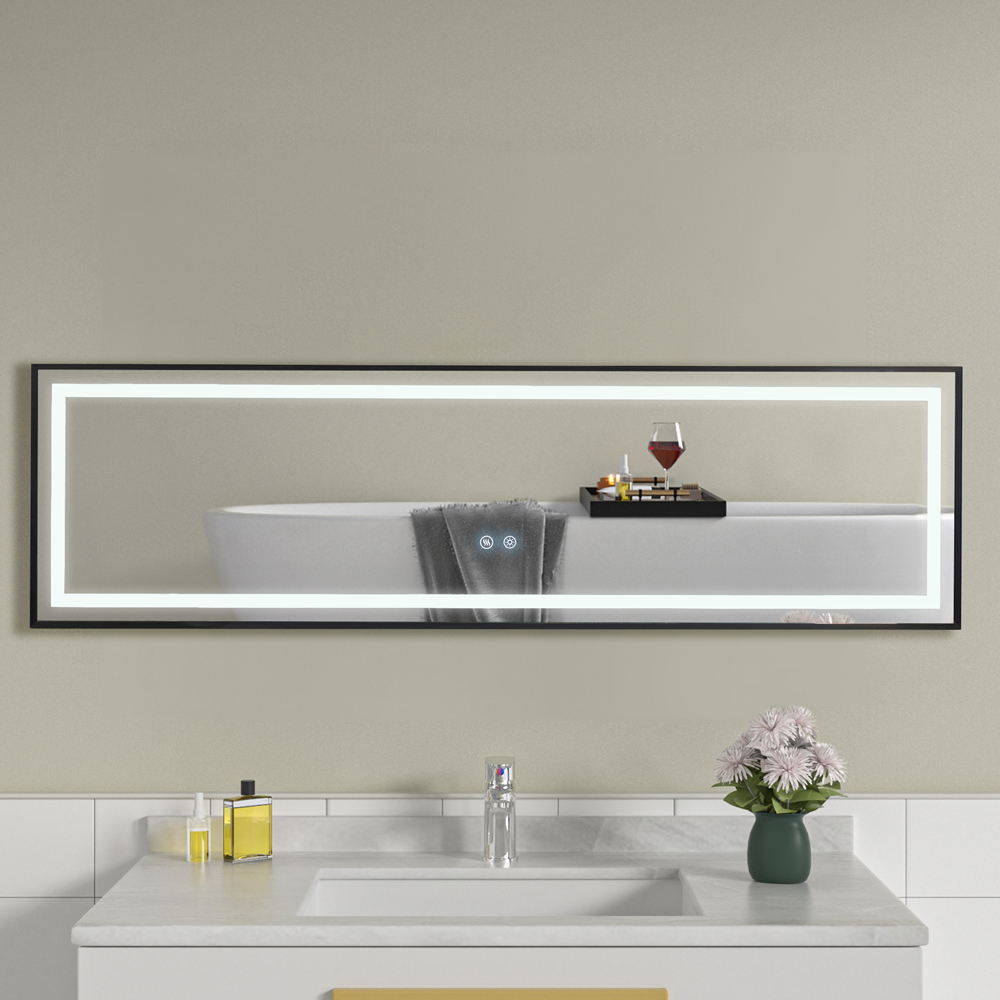 Oglinda cu led si dezaburire 140x40 reversibila